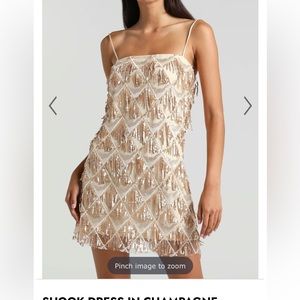 Gold Sequin Fringe Cocktail Dress - Size 4 Taylor Swift Eras Concert Fearless